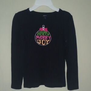 Gymboree Black Shirt with Festive Ornament Design